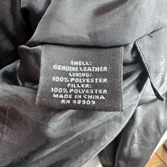 Roundtree & Yorke Jacket Mens 2 Extra Large Tall Black Leather Bomber Full Zip - Picture 8 of 12